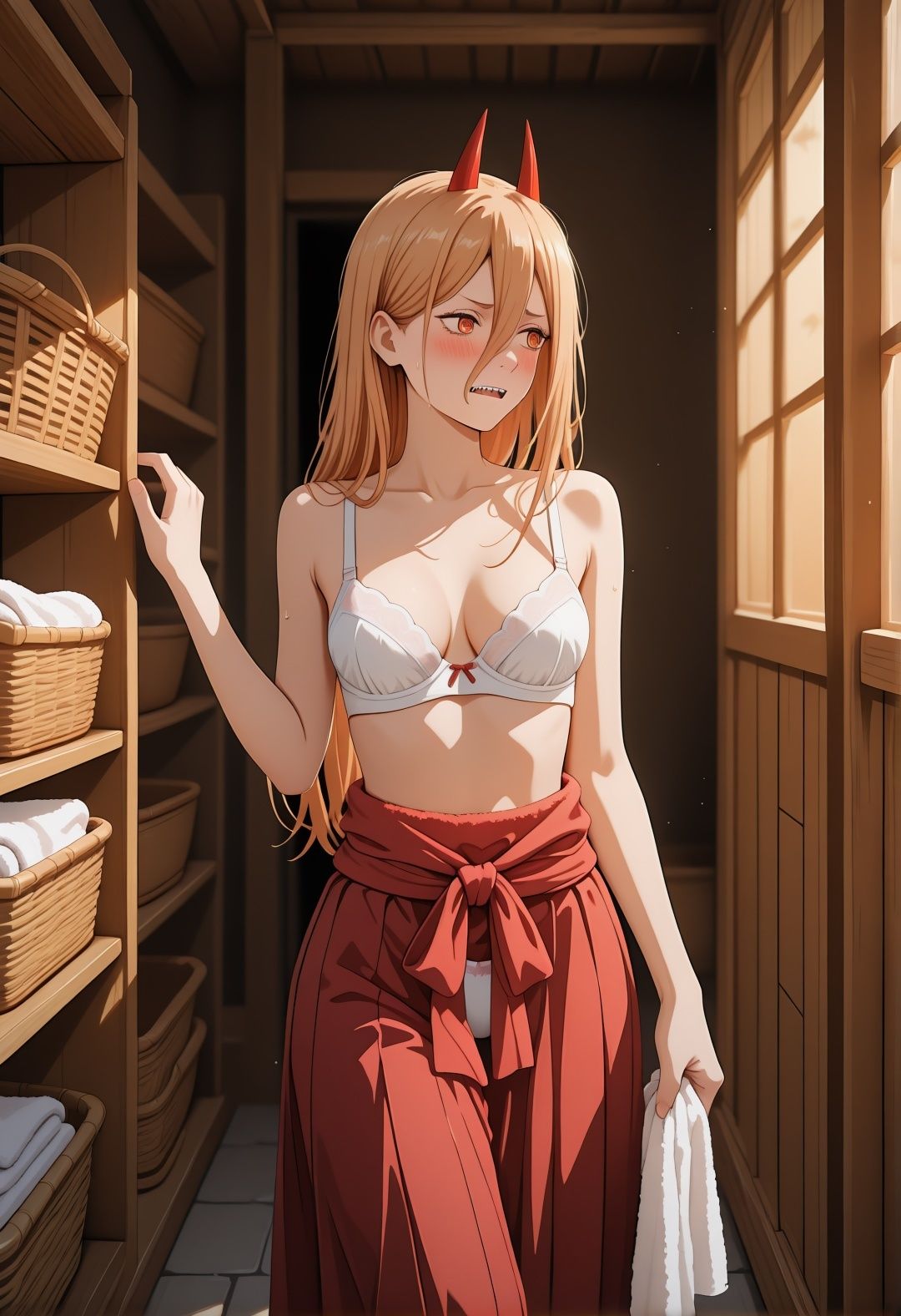 温泉でパ〇ーが変態プレイに堕ちるチェン〇ーマンパロディ 角娘の羞恥アヘ顔と白濁まみれシチュ満載316枚 サンプル画像 4