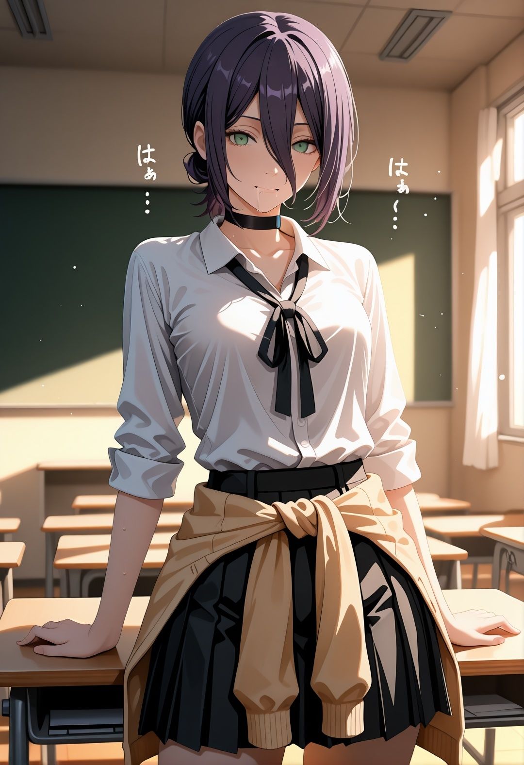 学校でレ〇が変態プレイに堕ちるチェン〇ーマンパロディ チョーカー少女の羞恥アヘ顔と白濁まみれ307枚 サンプル2