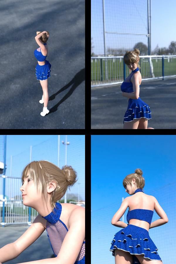 【▲100】『理想の彼女を3DCGで作ります』から生まれたバーチャルアイドル「一ノ瀬廻里（いちのせめぐり）」のグラドル撮影風写真集:Cheer_09 サンプル2
