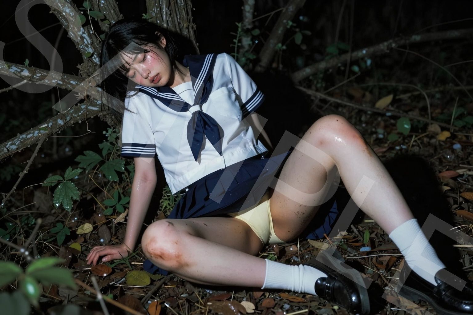 深夜の撮影 制服コレクション 森編  Vol.2 〜犯●された後のセーラー＆ブレザー〜