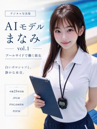 サンプル-AIモデルまなみ vol.1 プールサイドで働く彼女 - サンプル画像