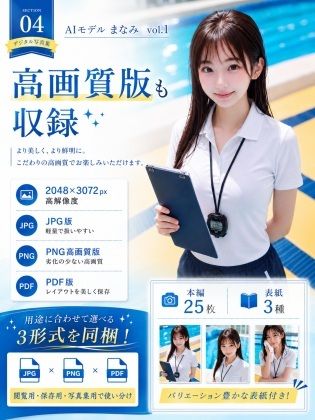 サンプル-AIモデルまなみ vol.1 プールサイドで働く彼女 - サンプル画像
