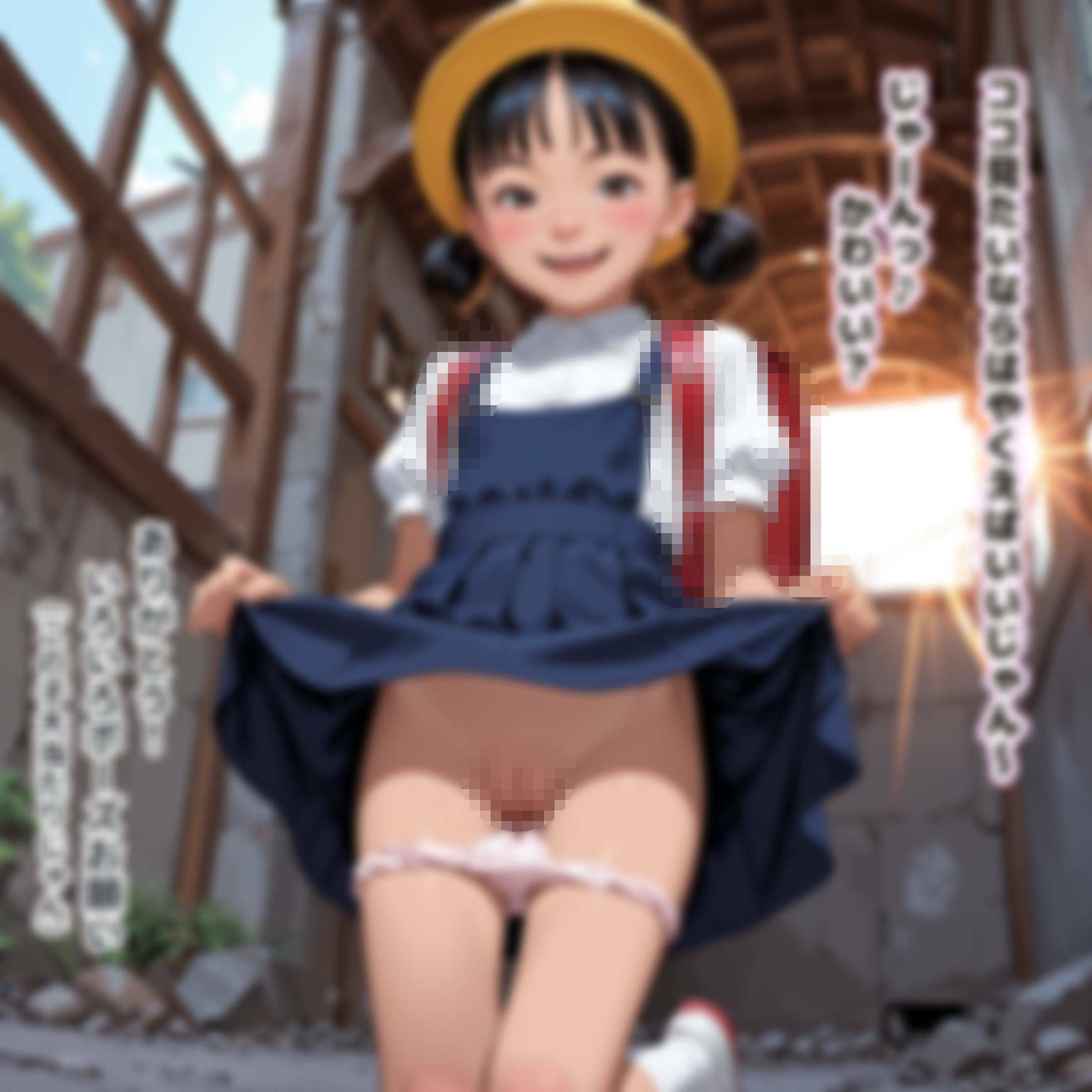 街角ロ〇生オカズハント  獲物 2:無邪気なお団子少女（セリフ付き）_3