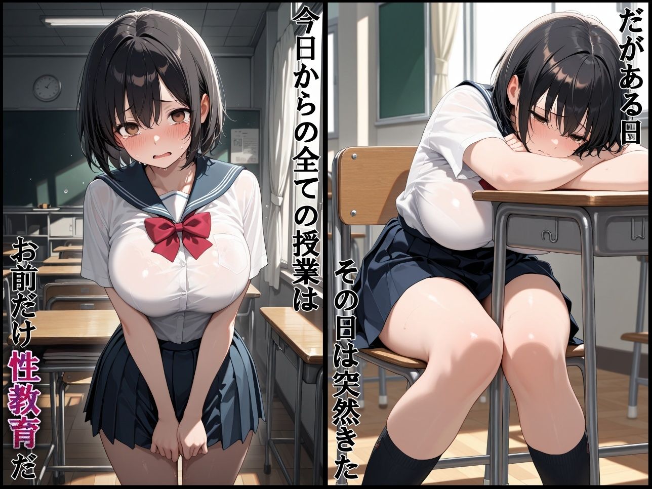 巨乳性指導〜調教されたまんこは男子達の肉便器〜 画像2