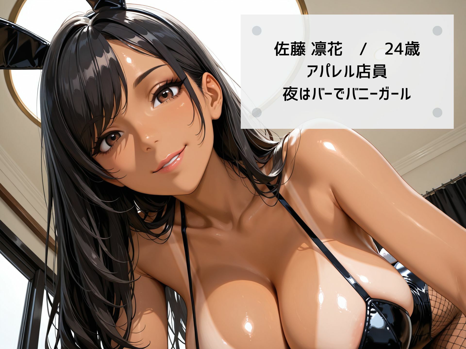 【4K高画質】黒ギャルが巨乳を揺らして濃密セックス！ むっちり巨乳バニーの日焼け跡がエロすぎる！ 画像6