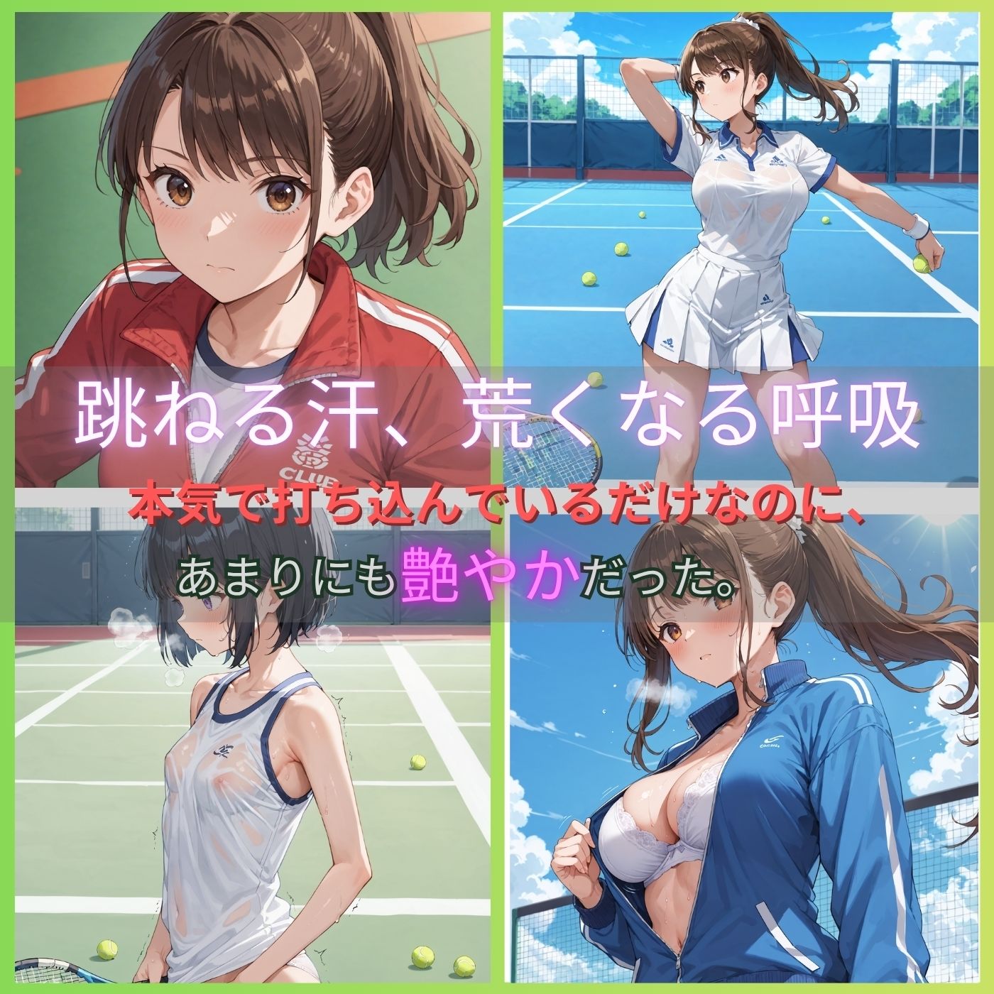 学園性活!ユニフォームに滲む汗 テニス部の本気がエロい2【汗かく美少女の厳選CG411枚収録】スマホ向け 画像1