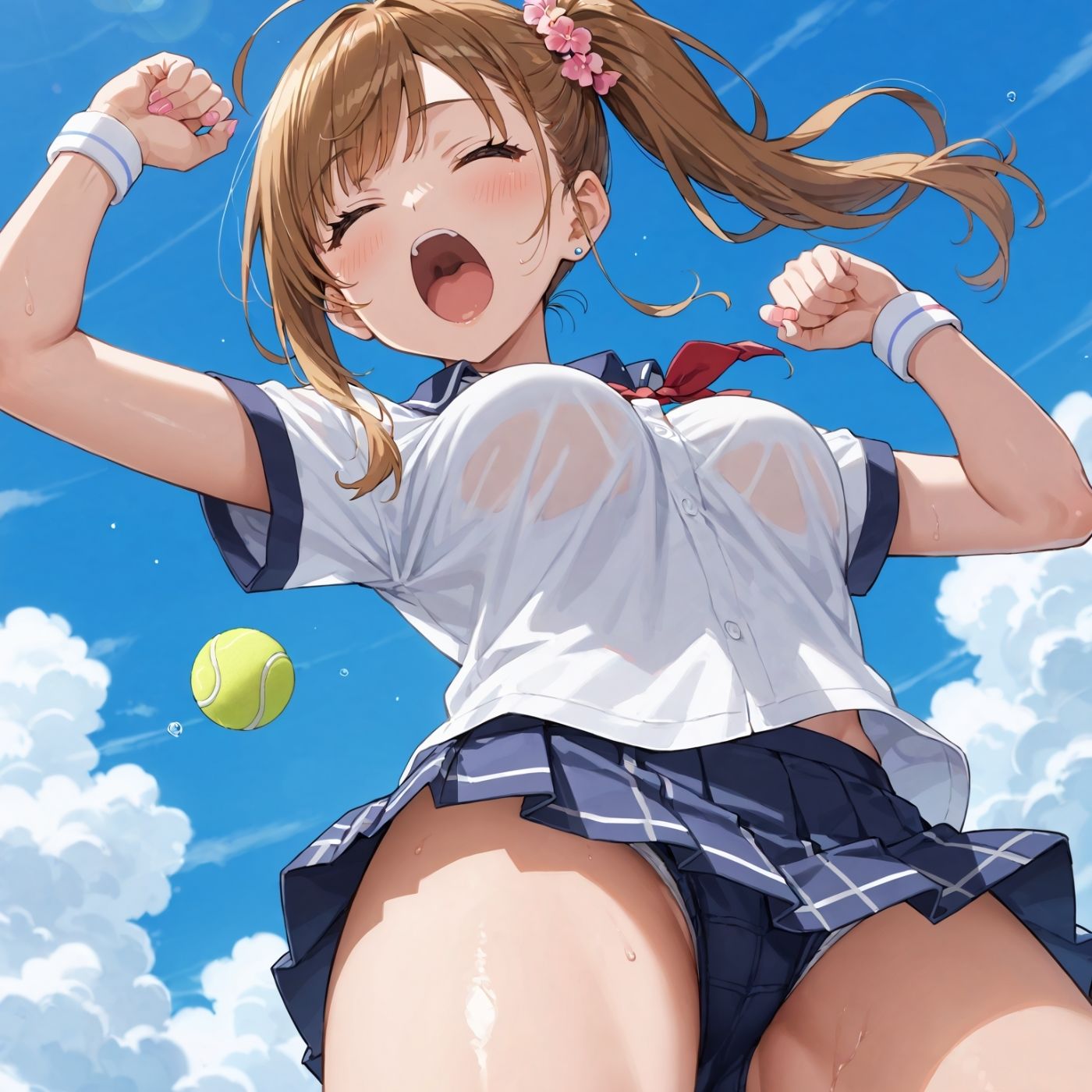学園性活!ユニフォームに滲む汗 テニス部の本気がエロい2【汗かく美少女の厳選CG411枚収録】スマホ向け 画像3