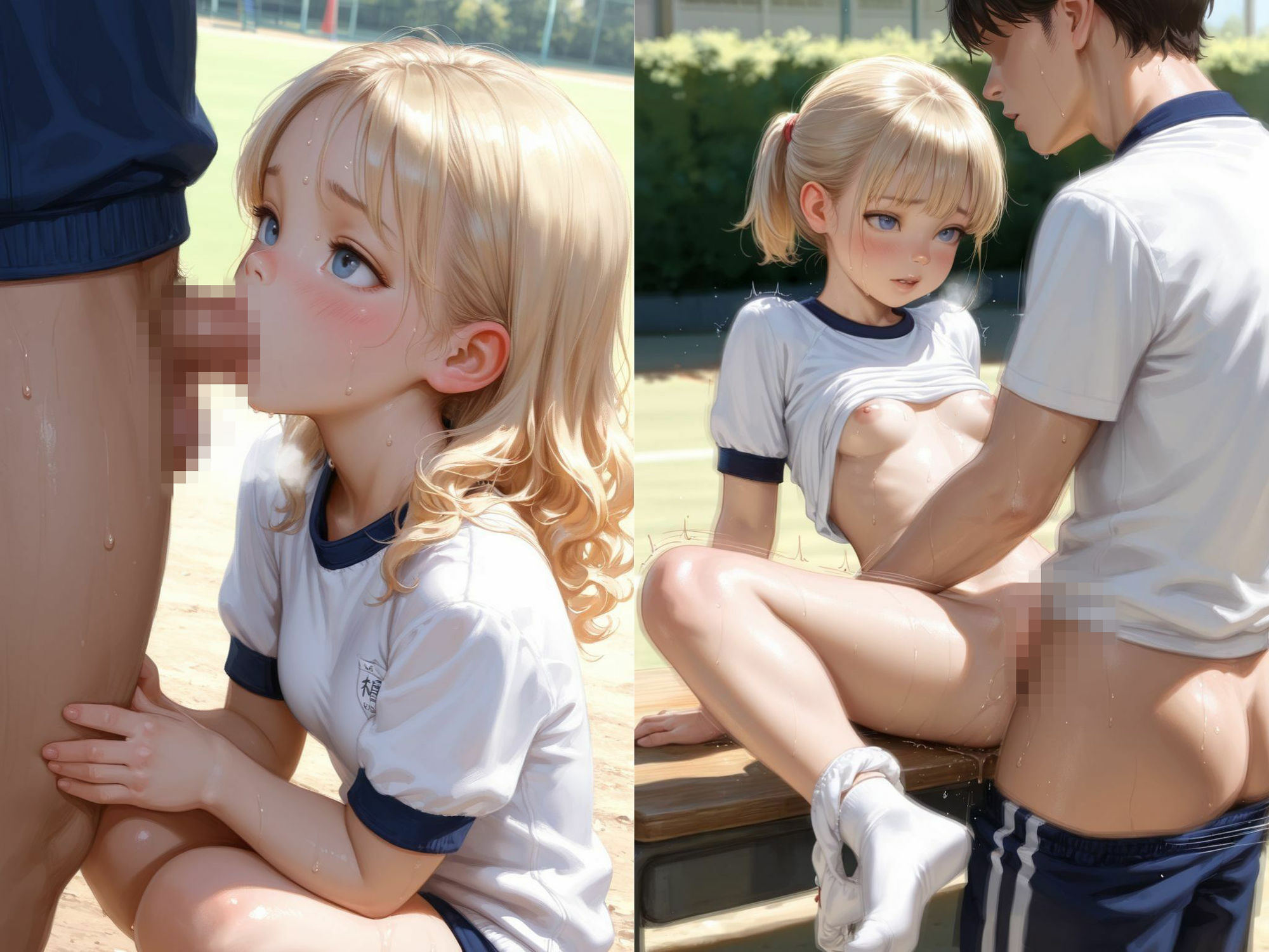 【ツンドラ２】同人CG・AI『胸が膨らみ始めた女の子:金髪体操着女子』4