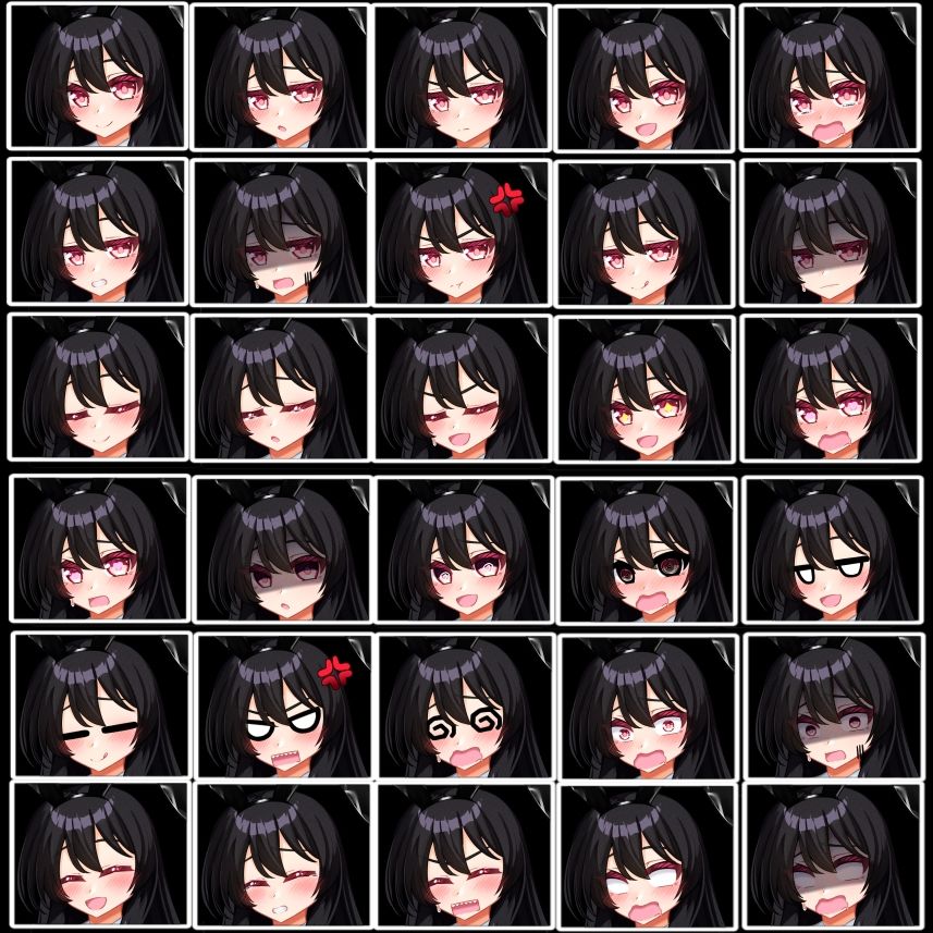 サンプル-立ち絵素材 黒髪の女の子（巫女・サラシ差分） - サンプル画像