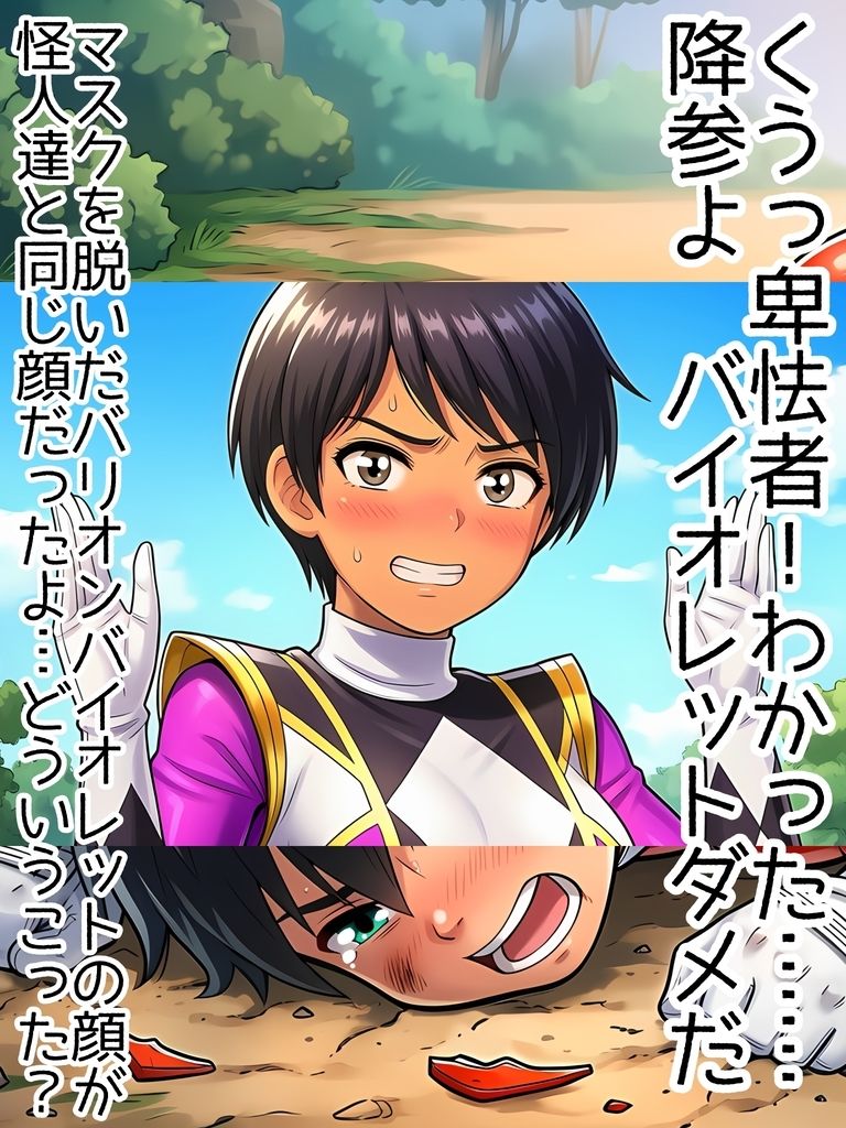 超重戦士バリオン  第二話  僕の相棒と妹と先生達戦闘員と怪人に改造堕  バリオンバイオレットと妹達が触手中出し受精托卵妊娠妊婦臨月ボテ腹アヘ顔戦闘員改造怪人破水出産 画像6