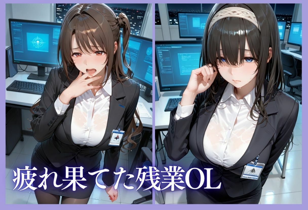 サンプル-深夜残業OL 〜我慢の限界を迎えた同僚にオフィスで犯●れ、事後即2回戦中出しされるまでVol.9 - サンプル画像