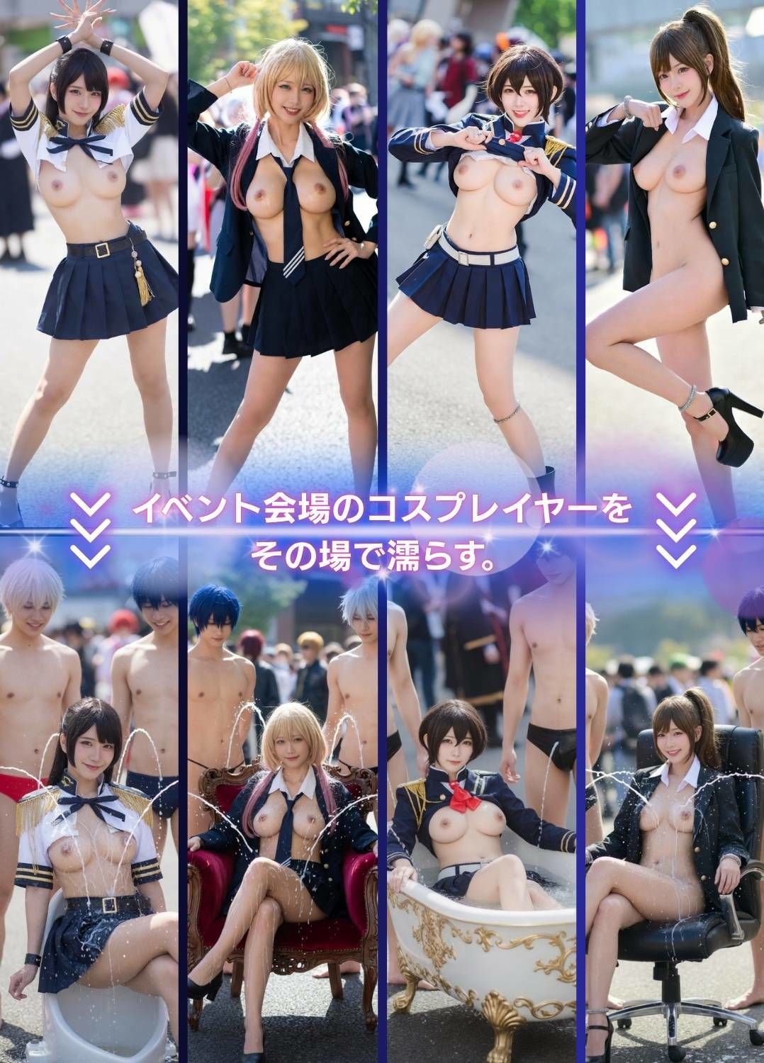 コスプレイヤーを濡らす。学園制服編 画像3