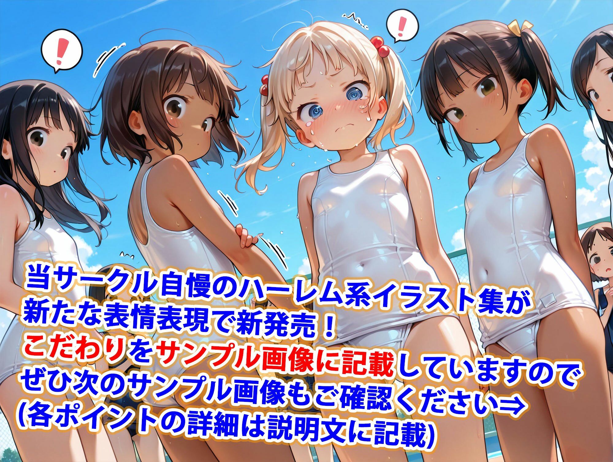 不機嫌＆涙目ちっぱい白＆紺スク水少女純ハーレム1