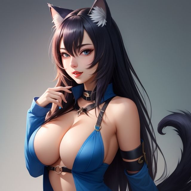 猫耳のセミリアル美女（セリフなし  AIセミリアル画像集） 画像5