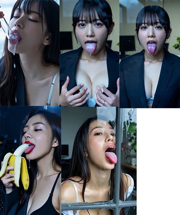 サンプル-舌フェチ8 AI OL - サンプル画像