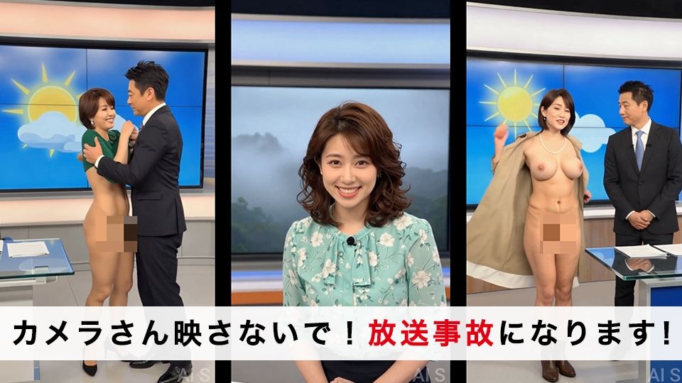 【約70分】『強●脱衣』女子アナ脱衣 ニュース番組の裏で自らすべてを曝け出す-AIで描く究極の美女達- 画像2