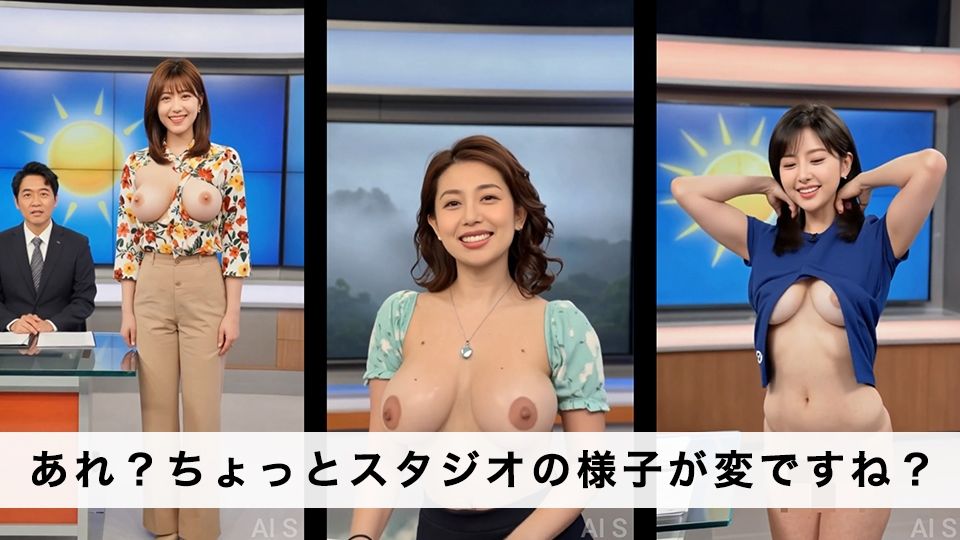 【約70分】『強●脱衣』女子アナ脱衣 ニュース番組の裏で自らすべてを曝け出す-AIで描く究極の美女達- 画像3