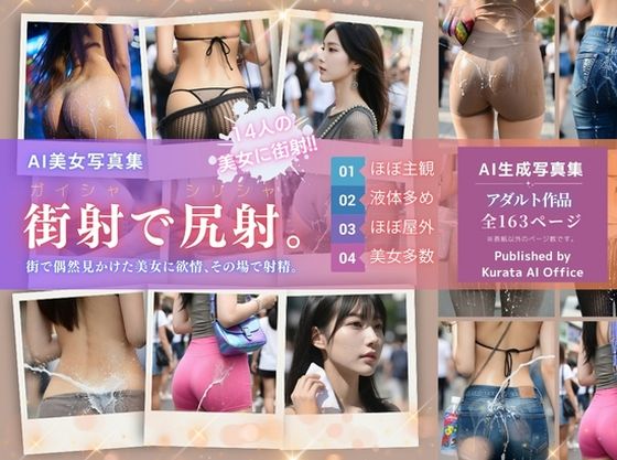 街射で尻射。 街で偶然見かけた美女に欲情、 その場で射精。