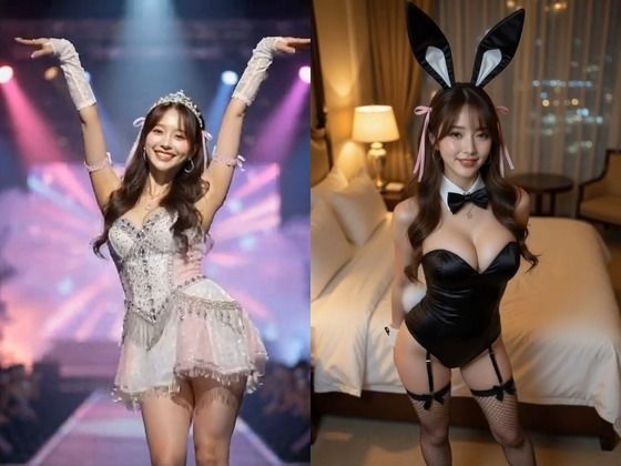 【AIのAV動画】人気アイドル2人の流出映像！高級ホテル密会＆貸切露天風呂ビキニでハメ撮り生中出し＜実写級AI次世代映像＞ 画像3