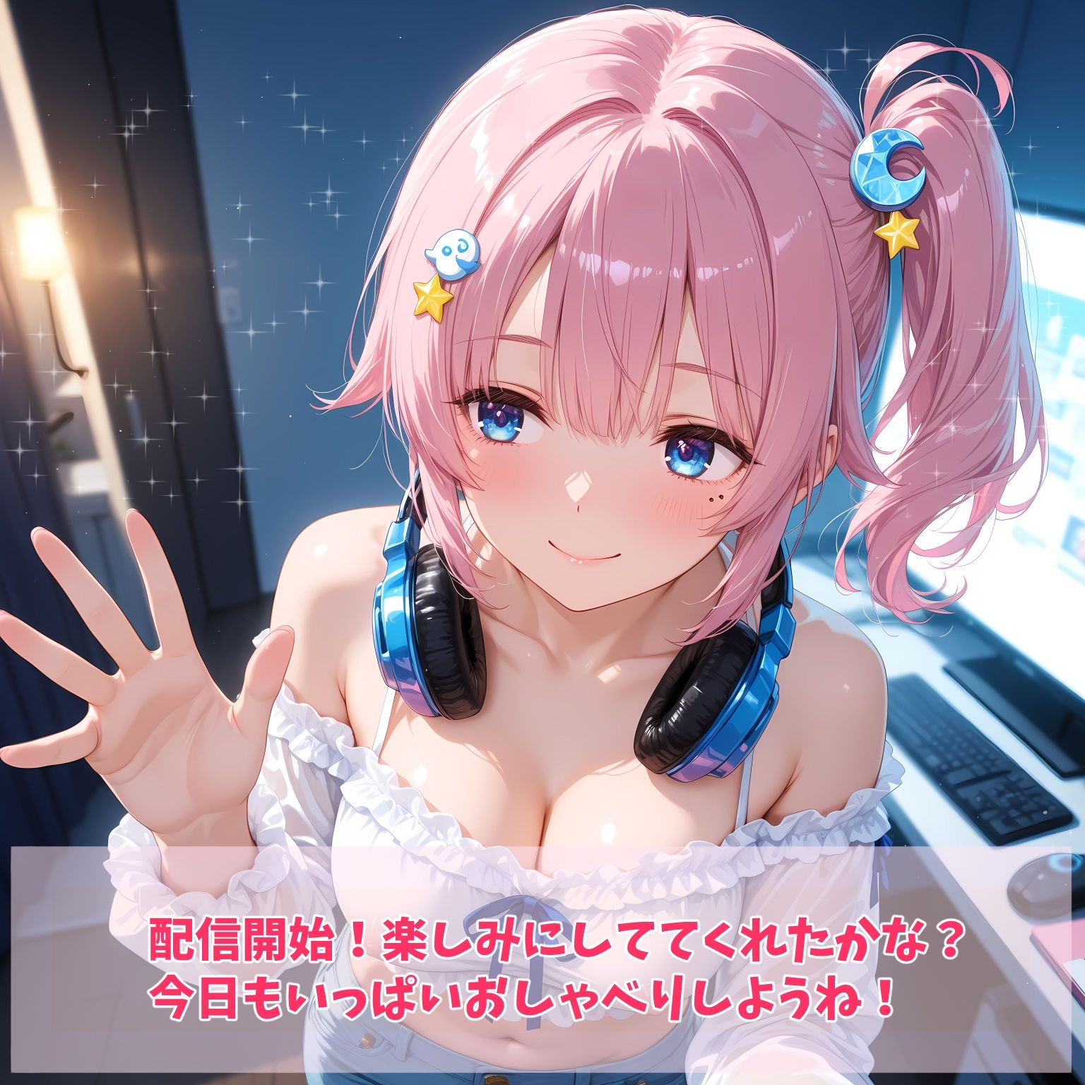 桃月ゆら  中田し配信中CG 画像1