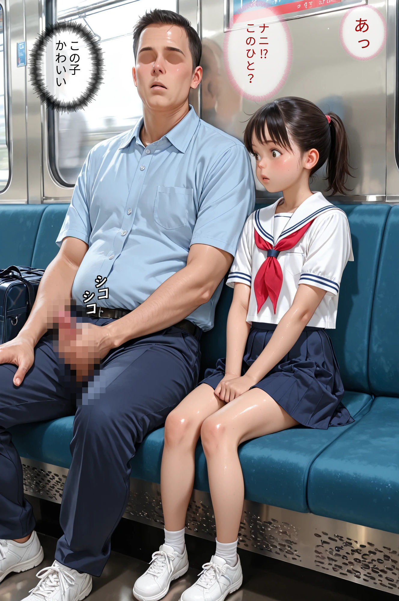 下校J〇を路地裏・コンビニ・電車で痴●輪●三昧_7