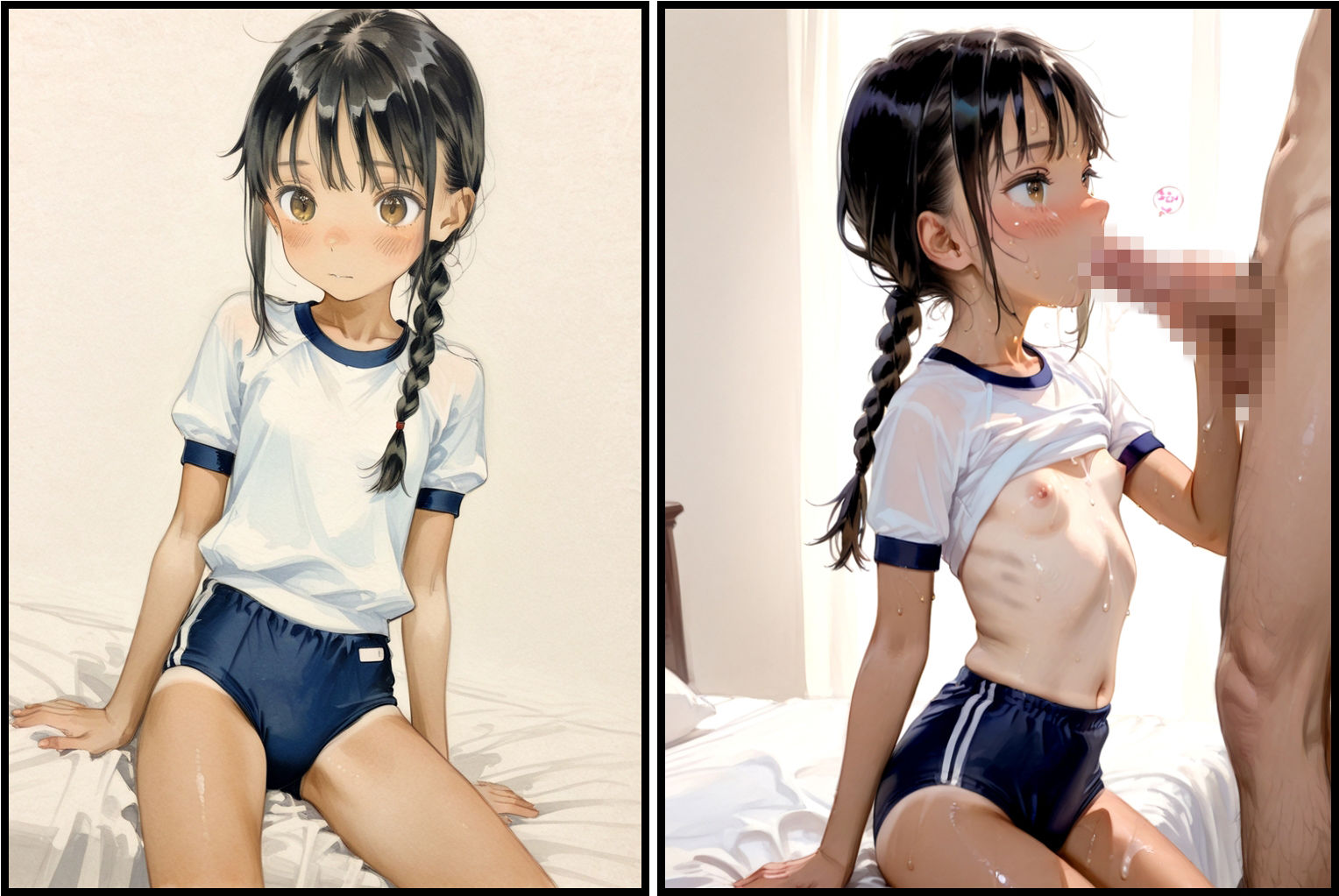 ぶるまtoスク水no三つ編み少女達 MY_2
