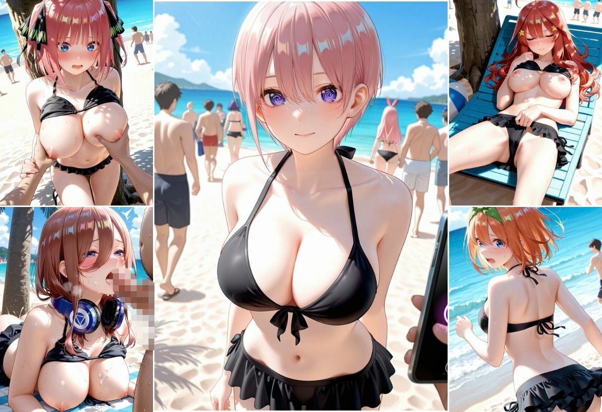 サンプル-海辺で催●S〇X  8キャラ  500枚 - サンプル画像