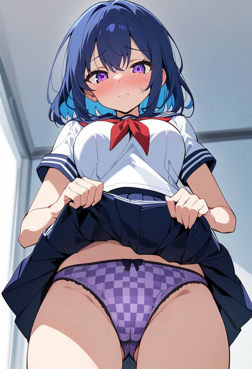 セーラー服でスカートたくし上げパンチラ200枚 サンプル5