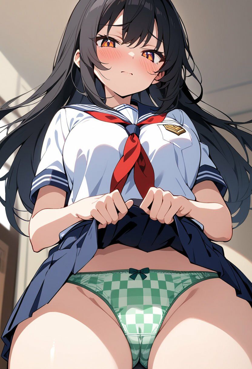 セーラー服でスカートたくし上げパンチラ200枚 サンプル8