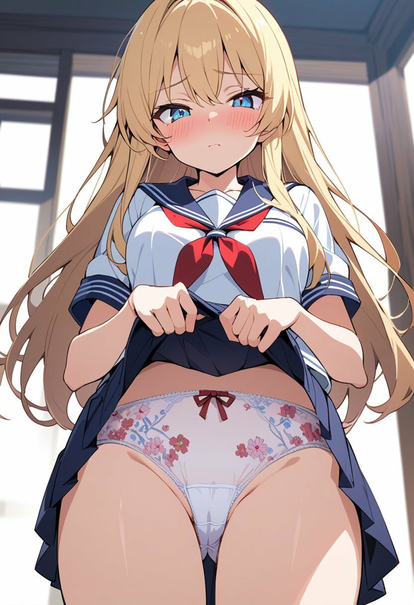 セーラー服でスカートたくし上げパンチラ200枚 サンプル9