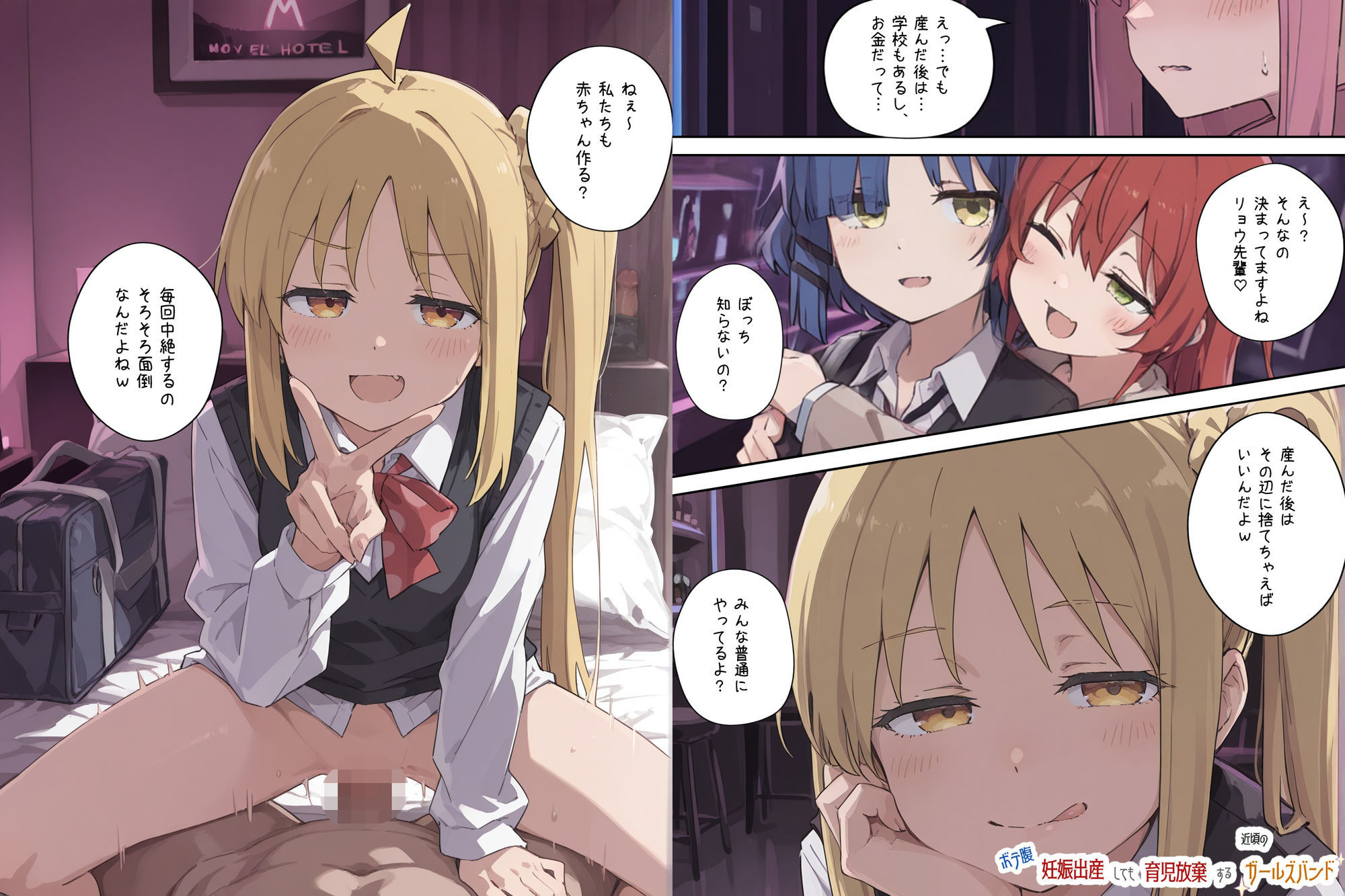 ボテ腹妊娠出産しても育児放棄する近頃のガールズバンド サンプル3