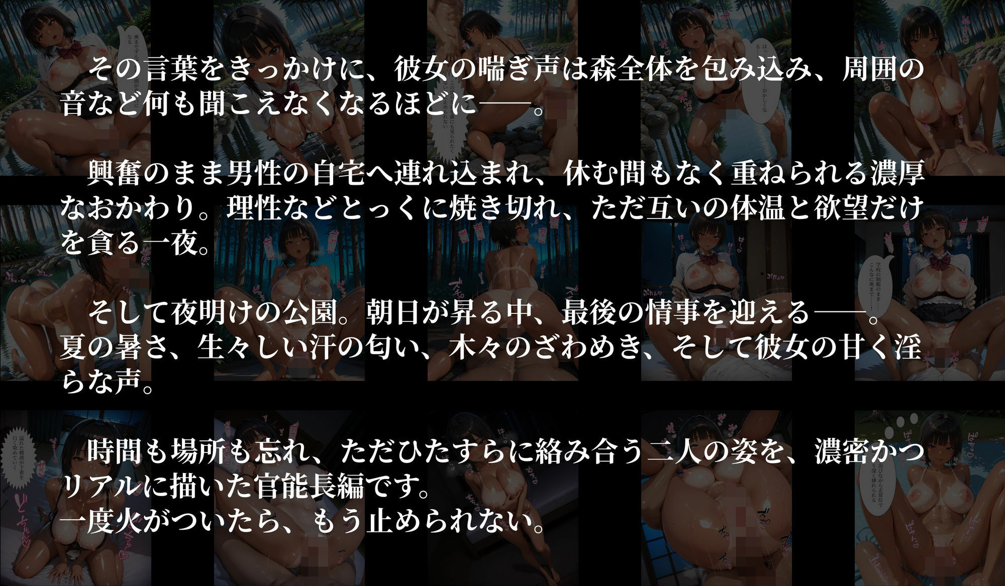 ［500枚の4K高画質（セリフあり）］森夏生姦〜汗だく女生徒と朝まで野生交尾〜 画像3