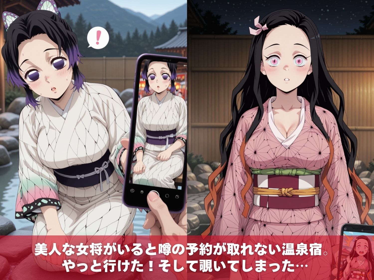 温泉宿の秘密（ハート）覗き見したら…〜鬼●の刃1〜 サンプル1
