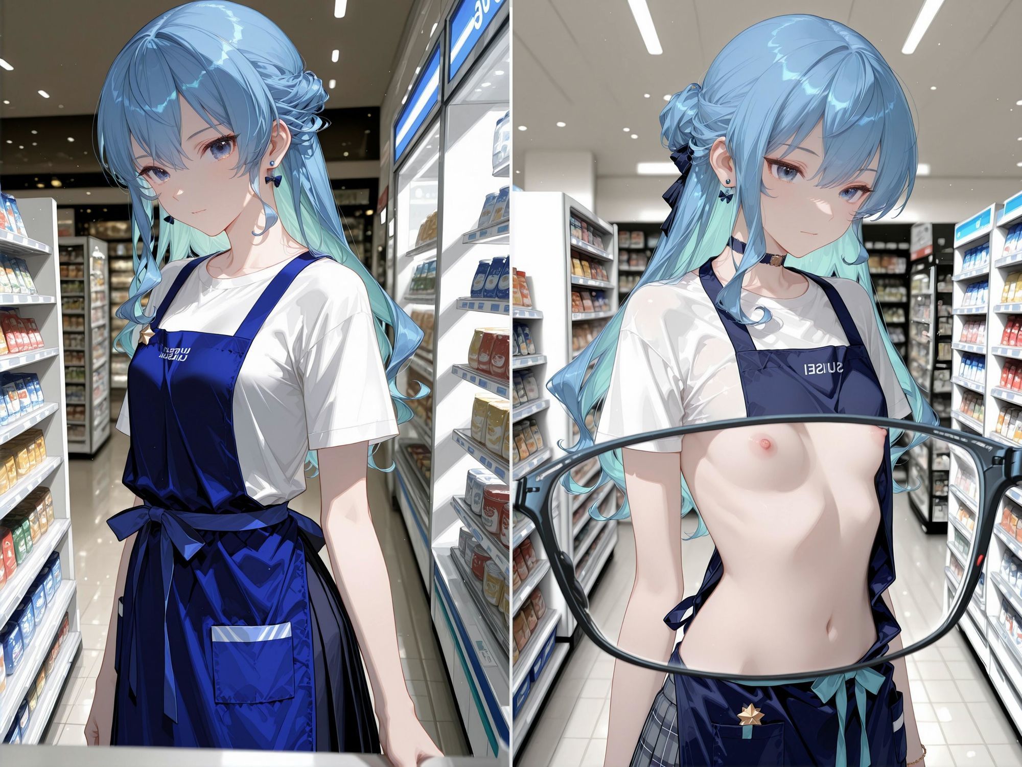 【4K動画付き】 24時間の快楽:コンビニで牝に目覚める 星〇すいせい編 ホ〇ライブ 画像1