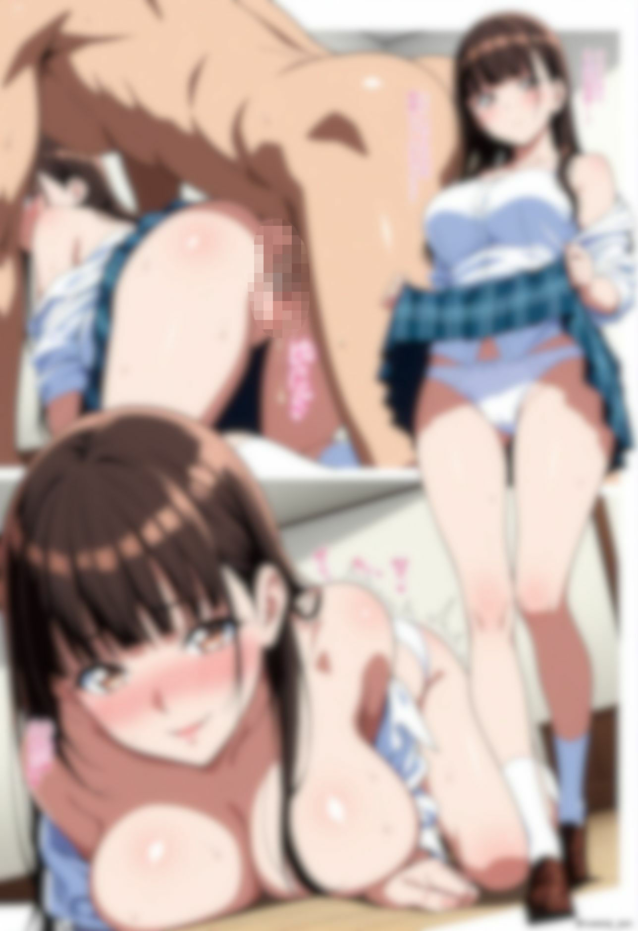 清楚系巨乳J〇と〇生服でパンツとエッチ 画像1