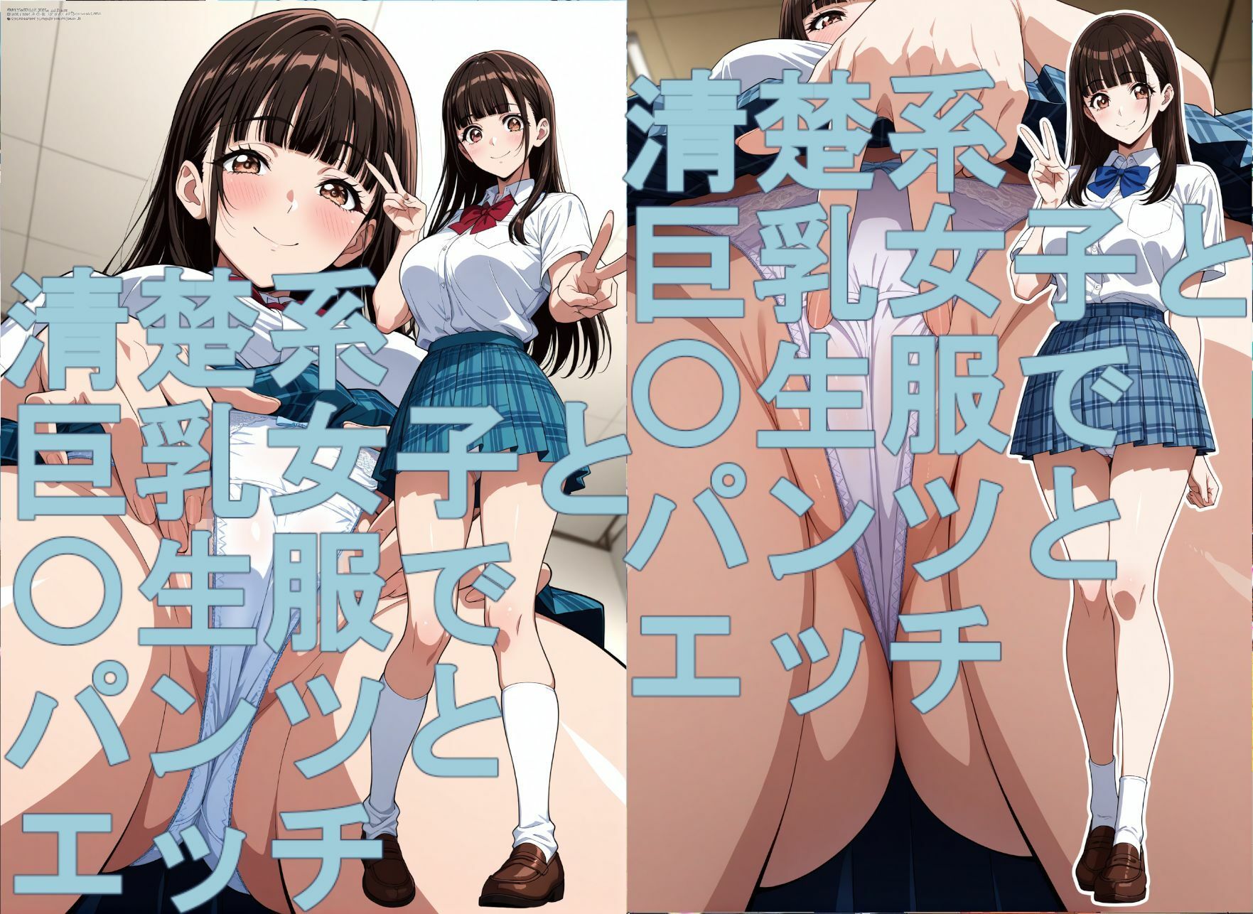 清楚系巨乳J〇と〇生服でパンツとエッチ 画像9