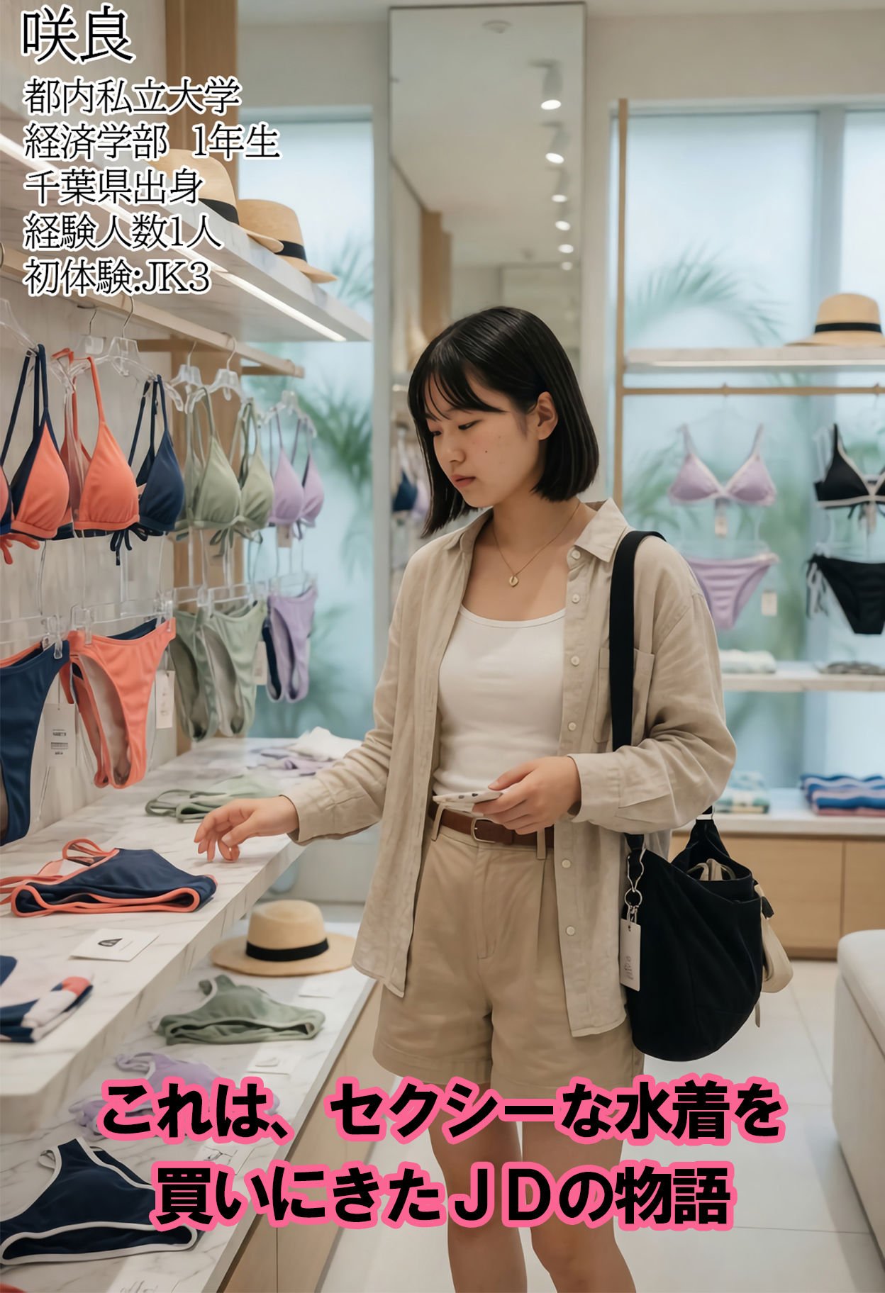 女子大生水着試着室 わたしのカラダ、こんなにエッチだったんだ・・発情そしてオナニーするJD 画像1