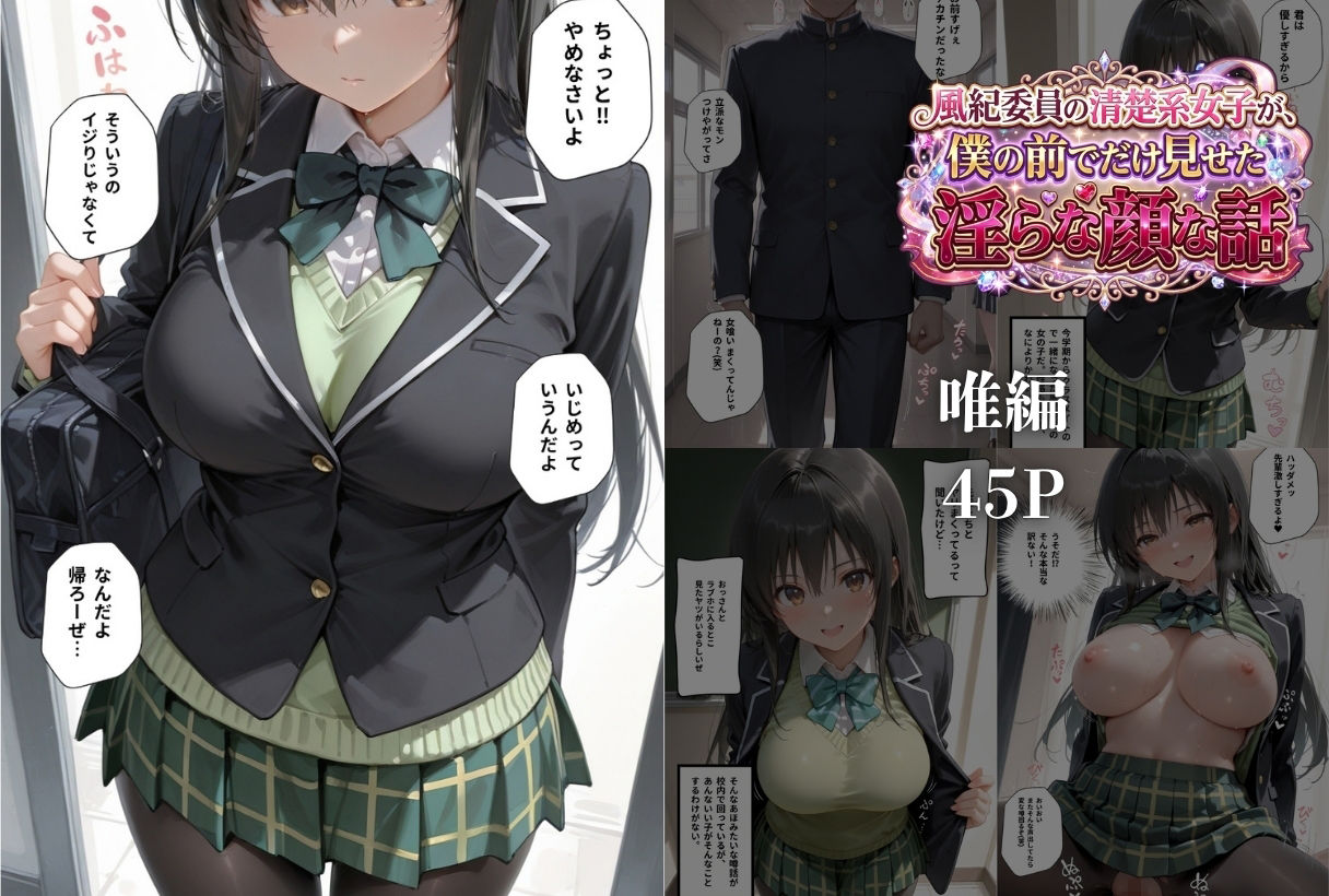 風紀委員の清楚系女子が、僕の前でだけ見せた淫らな顔な話」1