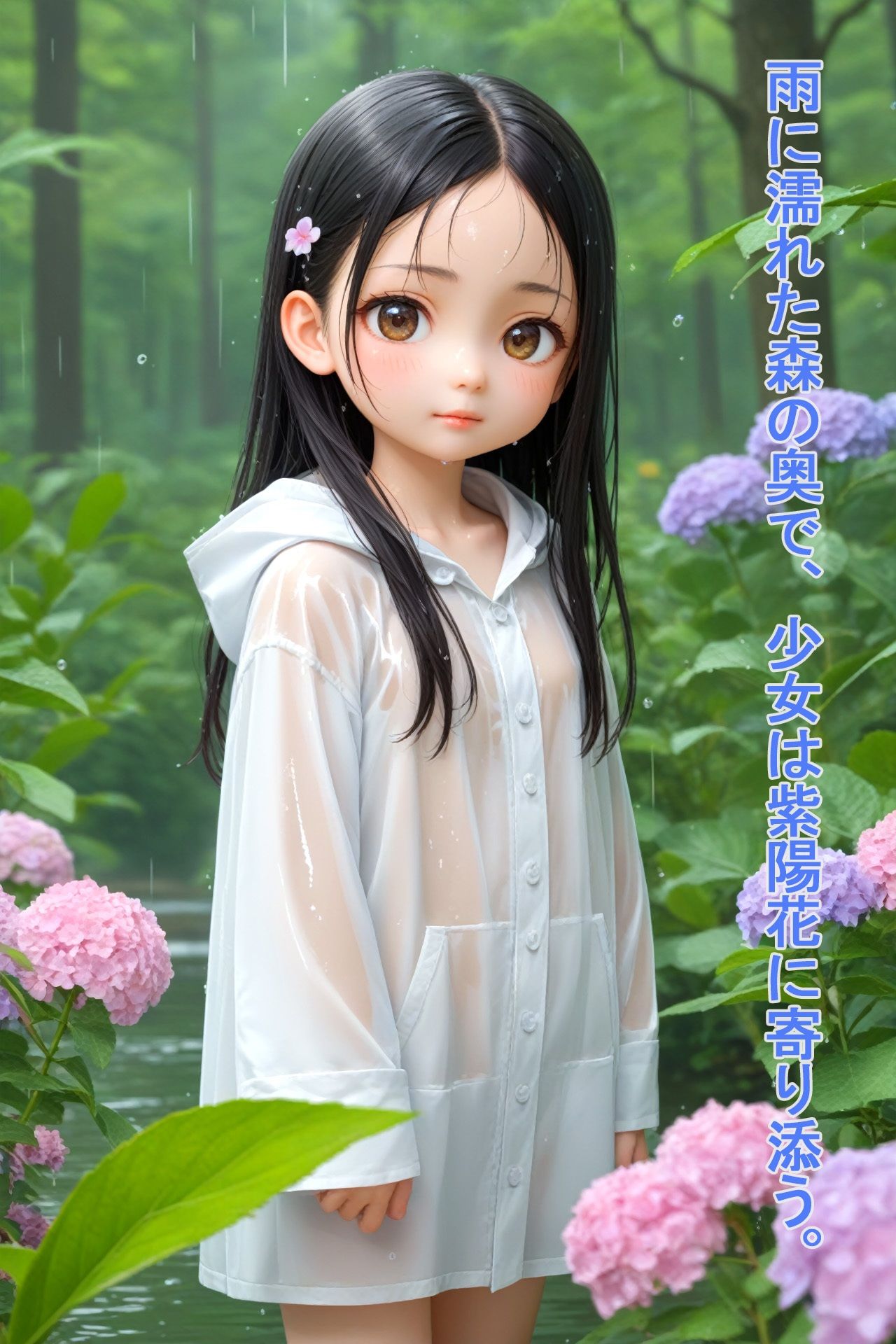 スジ少女  紫陽花に濡れて_2