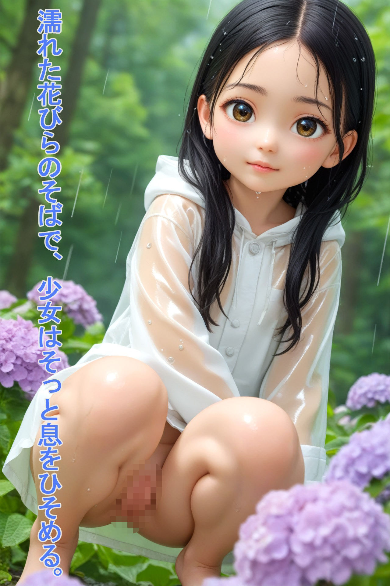 スジ少女  紫陽花に濡れて_3