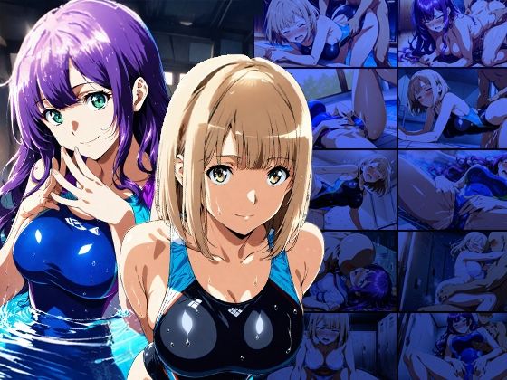 【エロ漫画】爆乳茶髪紫髪水泳美少女が熱血教師と水着姿孕ませ交尾【4K】1