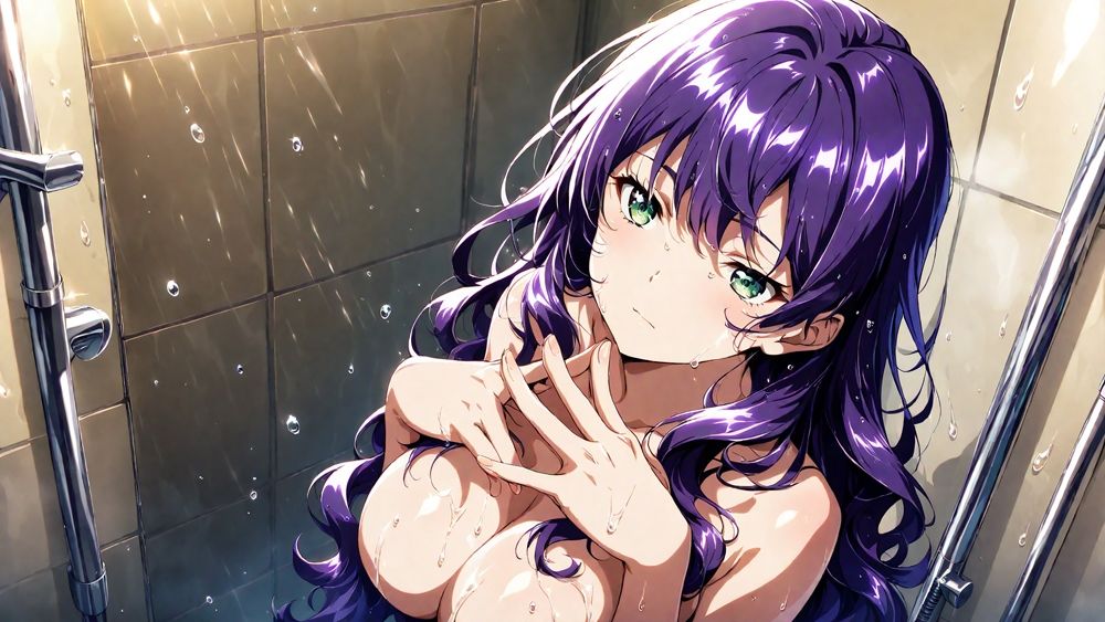 【エロ漫画】爆乳茶髪紫髪水泳美少女が熱血教師と水着姿孕ませ交尾【4K】9