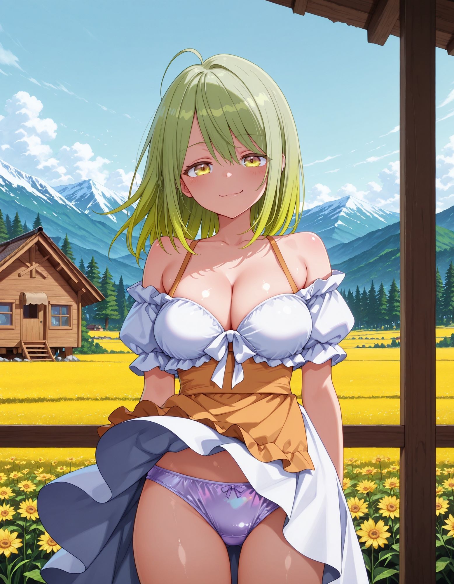 ヨーロッパ民族衣装風ドレスでパンチラ 画像1