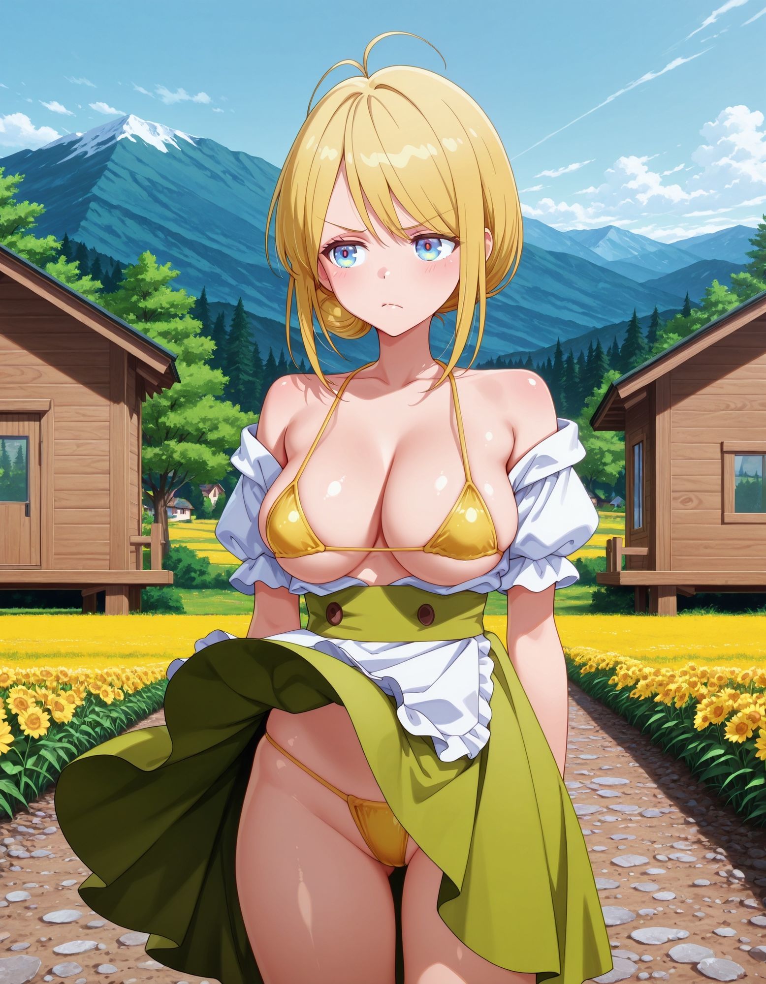 ヨーロッパ民族衣装風ドレスでパンチラ 画像3