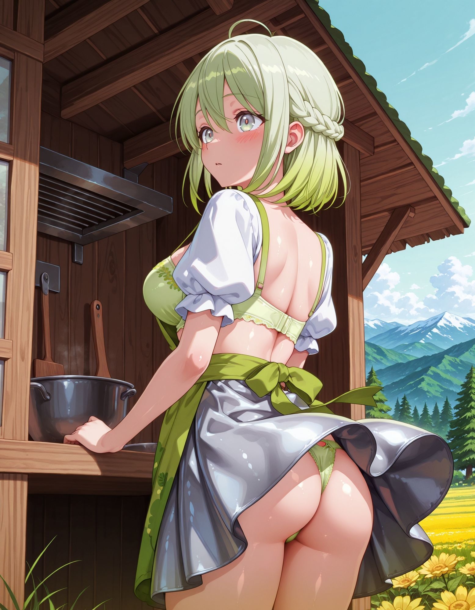 ヨーロッパ民族衣装風ドレスでパンチラ 画像5