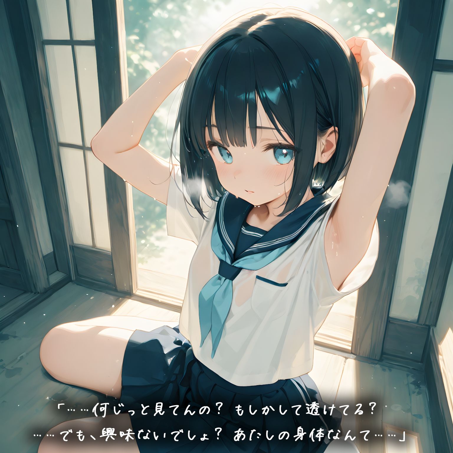 雨の社、紬葉のセーラー服が乾くまで サンプル2