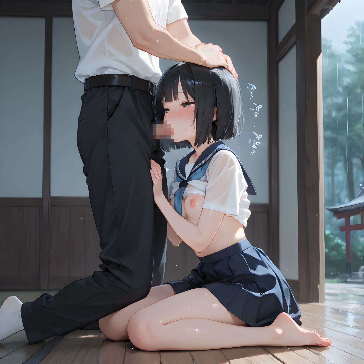 雨の社、紬葉のセーラー服が乾くまで サンプル5
