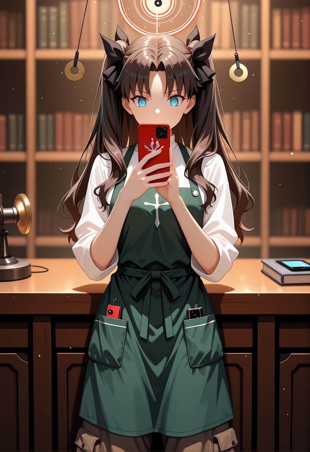 F〇teパロディ遠〇凛 裸エプロン図書館孕ませ連続行為 制服妊娠シチュ満載エロ画像166枚3