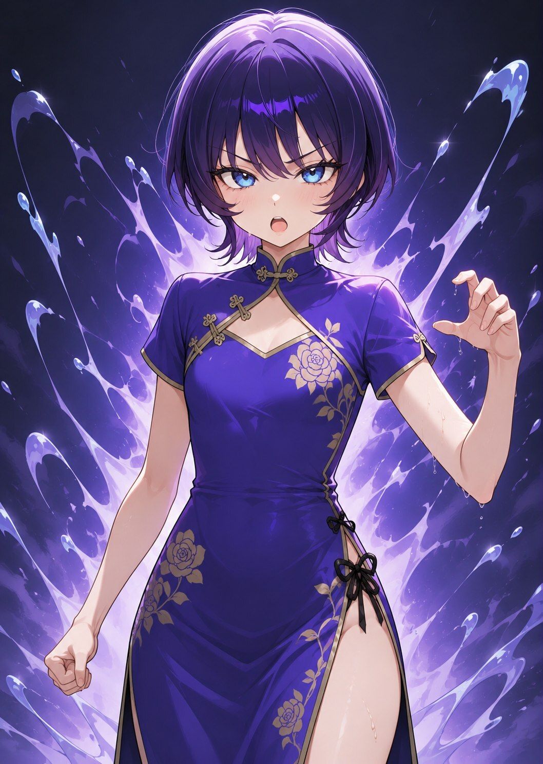 短髪紫髪の彼女はゲームの中でスライムに敗北する 〜チャイナ服アバターの末路〜 サンプル画像 3