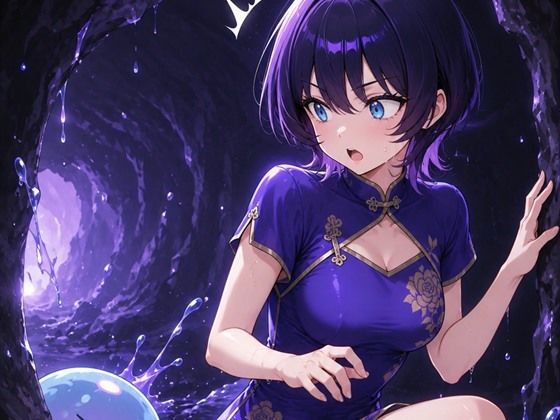 短髪紫髪の彼女はゲームの中でスライムに敗北する 〜チャイナ服アバターの末路〜